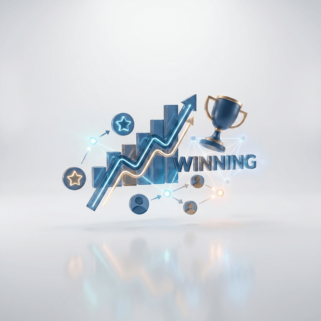 Illustration of rising performance, recognition and client success